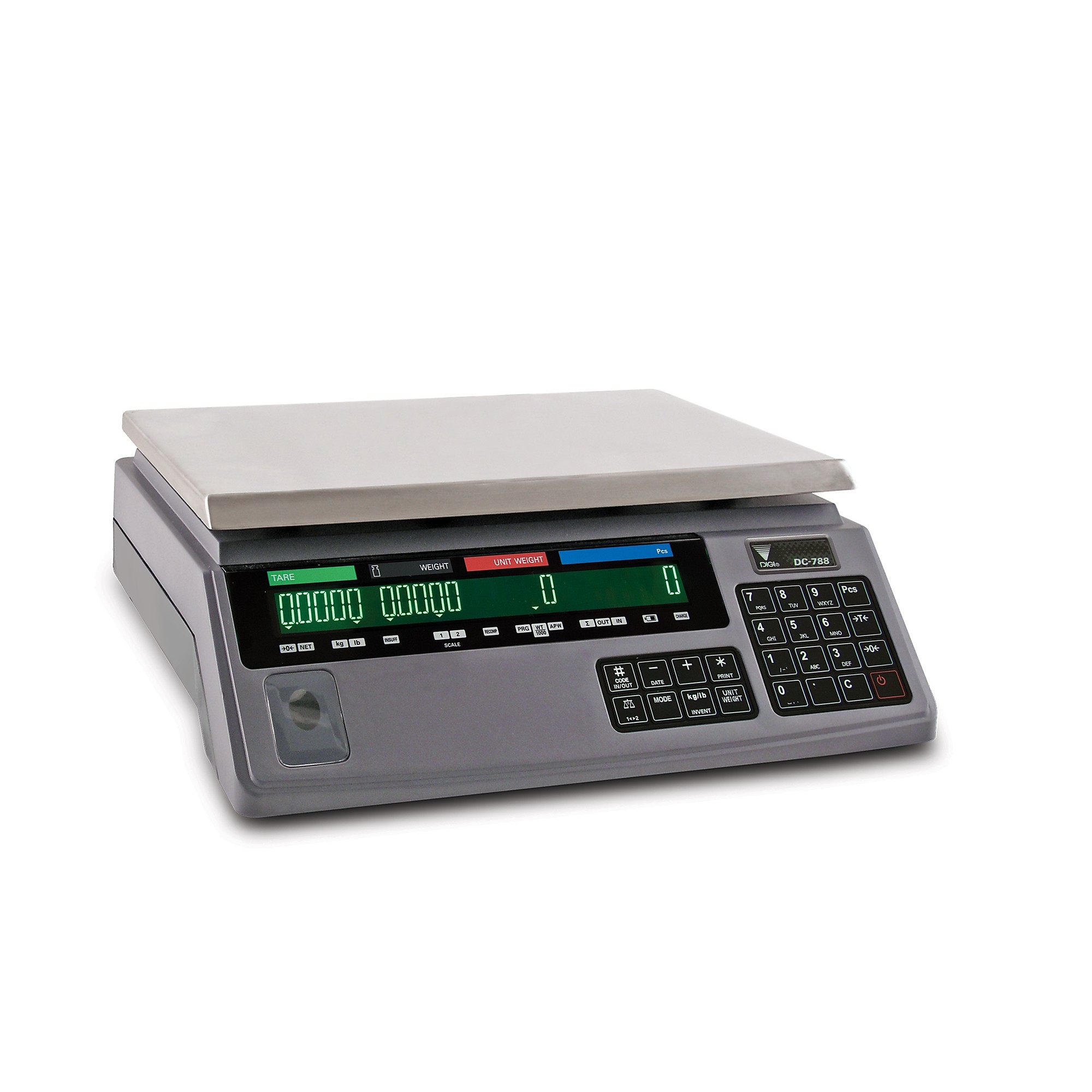Rice Lake Counting Scale - 100 lb Capacity, 0.02 lb Increments, 14in. x 13.75in. Platform, LCD Display, Model# DC-788
